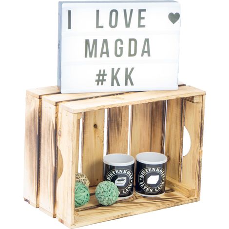 Gemüsekiste Magda Geflammt Regalkiste Stapelkiste Aufbewahrungskiste 40x30x23cm (1/5)