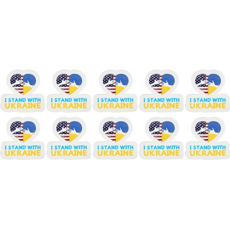 10 Aufkleber mit der ukrainischen Flagge für Auto, Fenster, Skateboard, Wand, Laptop (1/5)