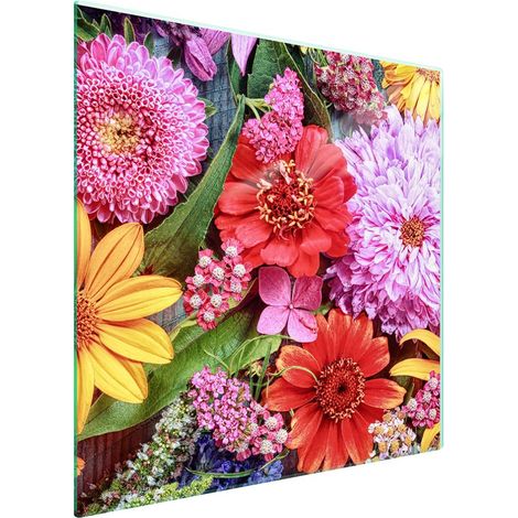 Protezione in vetro per piano cottura 50x52 cm con motivo floreale (1/5)