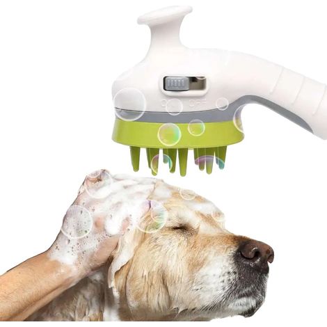 Doccia per cani, realizzata in materiale ABS rinforzato, spazzola multifunzione per bagno e massaggio, disponibile in 3 colori, confezione da 50 pezzi, adatta a diversi animali domestici. (1/5)