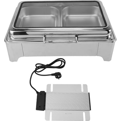 9L Chauffage Électrique Buffet, Thermostat Visuel, Acier Inoxydable pour Hôtels Restaurants, Prise UE 220-240V 2 x 1/2-6.5 (1/5)