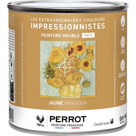 PEINTURE MATE POUR MEUBLE JAUNE VAN GOGH 500ML  - PERROT