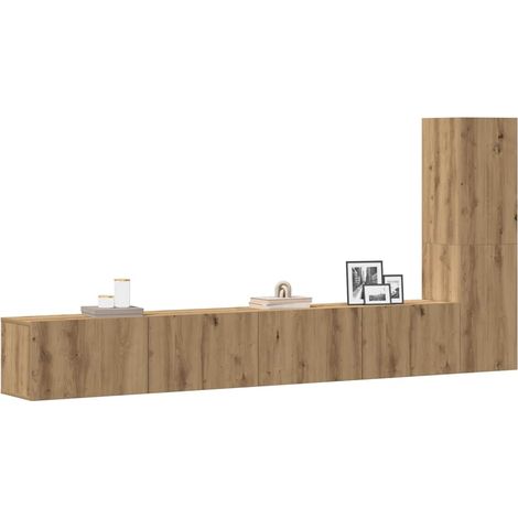 3-tlg. TV-Schrank-Set Wandmontage Artisan-Eiche Holzwerkstoff