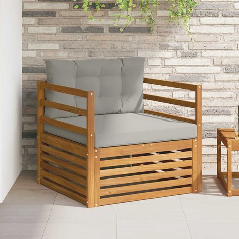 Outdoor-Sofa Massives Akazienholz und Polyester (1/5)
