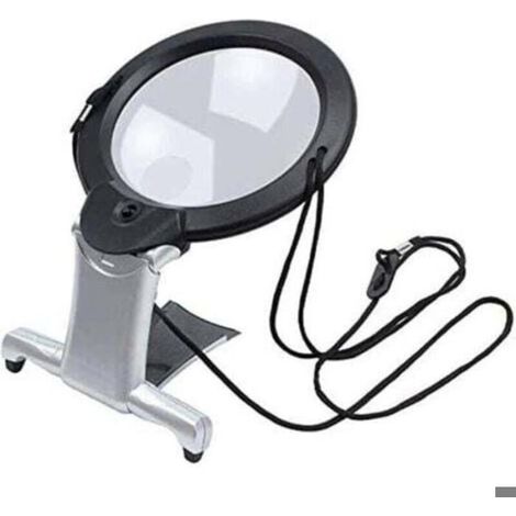 Loupe géante avec lampe LED, loupe de lecture mains libres pour le cou et le bureau (1/4)