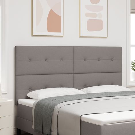 vidaXL Tête de lit réglable en hauteur Taupe tissu