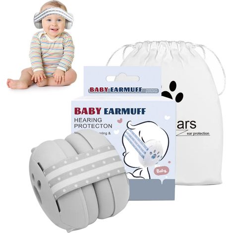 Cuffie antirumore per neonati, cuffie antirumore 2 in 1 per neonati e bambini piccoli, protezione dell'udito per neonati da 0 a 36 mesi e bambini da 3 a 6 anni, regolabili e comode, per la vita e le f