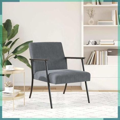 42017680 fauteuil Gris foncé 59 x 75 x 78 cm Velours (1/5)