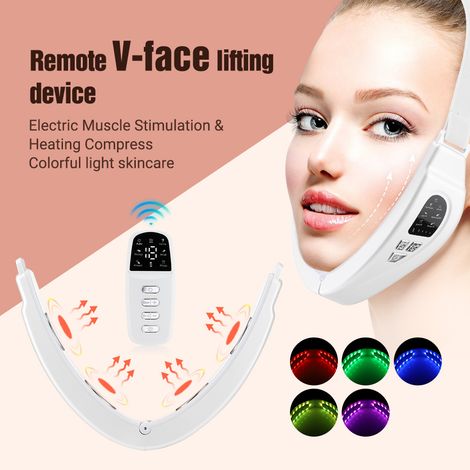 Dispositivo per la terapia del viso a luce colorata V-face, trattamento viso a microcorrente, dispositivo di bellezza, dispositivo per massaggi, termoterapia V-face (1/4)