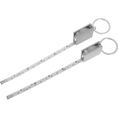 Veemoon 2 Pièces Porte-clés Mesure Précise en Alliage de Zinc Mètre Ruban Rétractable Argenté et Compacte Maison Couture (1/5)