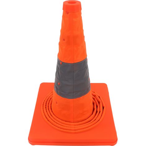 Cône de sécurité routière pliable 70x29x29cm, stationnement routier réfléchissant pliable (1/5)