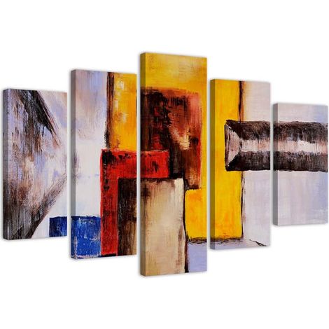 Stampa su tela 5 parti, Blocco giallo - 200x100 (1/4)
