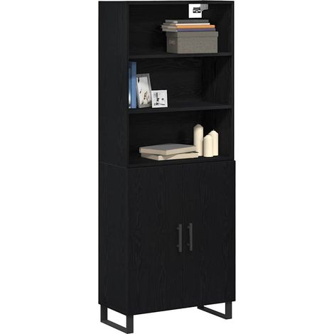 Maison Exclusive - Aparador alto 2 pcs Roble Negro Madera de inge