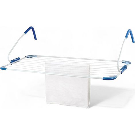 Tendedero para balcón de acero pintado antioxidante 10 metros de tendedero brazos ajustables plástico protector (1/2)