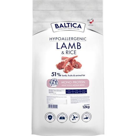 BALTICA NUTRACEUTIC Croquettes hypoallergéniques à l'agneau et au riz pour chiens 12 kg (1/2)