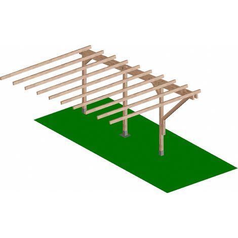 Modulo Continuativo per Carport a Sbalzo in Legno - mt 5 X 3 - con Supporti ad Interrare