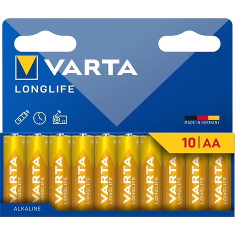 Paquete de 10 pilas AA/LR06 de larga duración