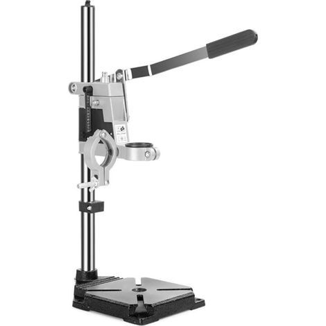Applicable Support de perceuse réglable pour perceuse manuelle avec base en fonte, compatible avec les perceuses électriques de 38 à 42 mm, convertit en perceuse d'établi pour bois M (double trou) (1/3)