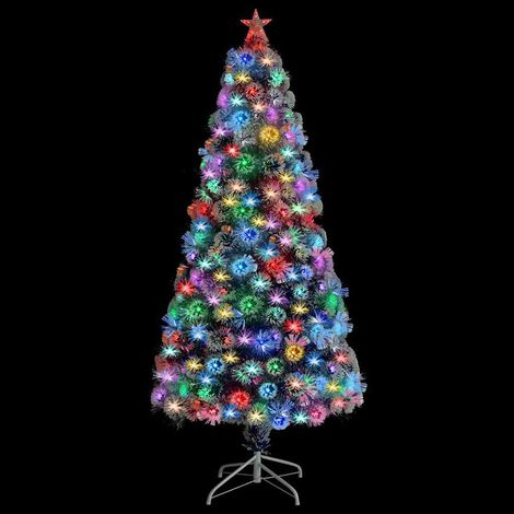Albero Natale Albero natalizio Albero festivo Preilluminato Bianco e Blu 150 cm in Fibra Ottica (1/5)