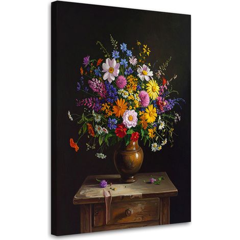 Wandbild Bunter Blumenstrauß in einer Vase 40x60 cm (1/5)
