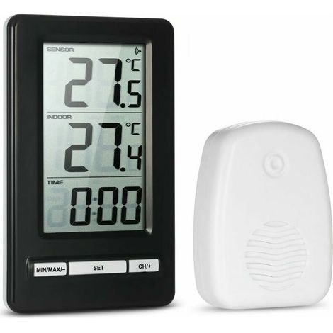 Thermomètre Intérieur et Extérieur LCD Numérique sans Fil Mesure de la Température (1/5)