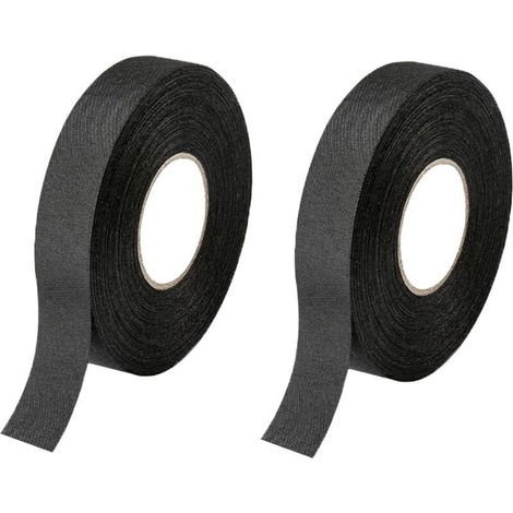 2 PCS Ruban de Câbles, 19mm15m Ruban Isolant Electrique Tissu Électrique Adhésive Isolation Protection Enveloppe Résistant à la Chaleur Rubans pour électricien Câbles De Voiture Moto Moteur