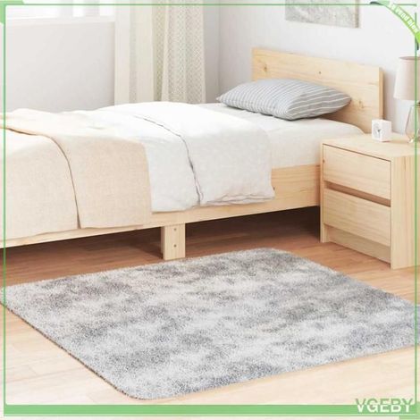 4102868 Tapis shaggy à poils longs NAVARRA gris argenté 120x120 cm (1/5)