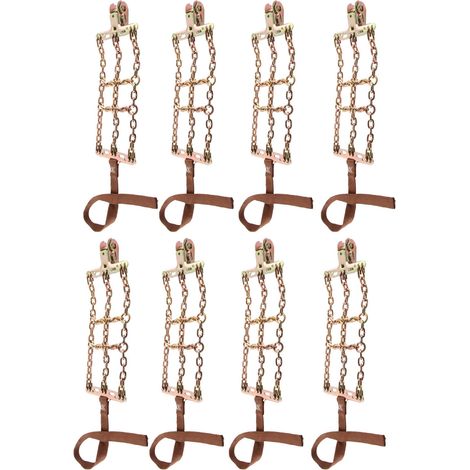 8 chaînes neige réglables et antidérapantes pour pneus 165-265 mm, lot de 8 (1/5)