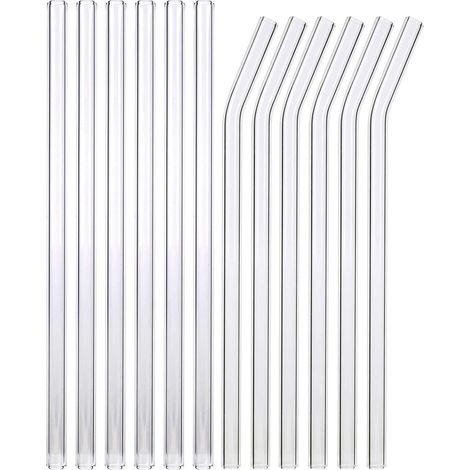 Pajitas De Vidrio Reutilizables - 20 Unidades - Vidrio Borosilicato - 20 Cm - Para Cócteles, Batidos Y Jugos (1/5)