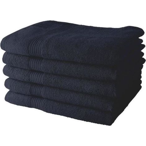 Lot de 5 Draps de Bain TODAY 70x130 cm 100% Coton - Navy