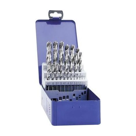 JUEGO DE BROCAS ESPIRAL PARA M TAL HSS 25 PIEZAS RECTIFICADO EXACTO 32004 DIN 338 MANGO CILÍNDRICO 1 JUEGO