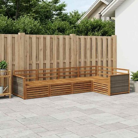 vidaXL Outdoor Sofa Set 5 pcs Natural Solid Acacia Wood (1/5)