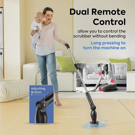 Cordless Electric Spin Scrubber ,4 Brush Heads & 2 Speed Modes - ,For Home Cleaning (1/3)