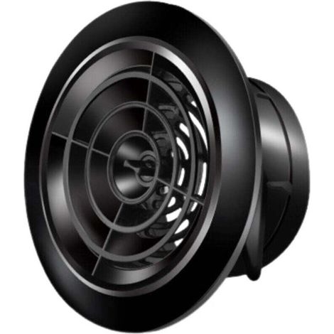 Grille de ventilation, version ronde pivotante, pour cuisines, salles de bains, pour ouvertures de 75 mm de diamètre, noire (1/4)
