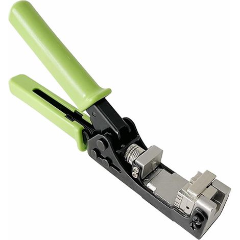 Pinza crimpatrice per moduli di rete a 180 gradi (applicabile solo ad alcuni moduli a 8 bit della serie AMP 110), impugnatura verde. (1/5)
