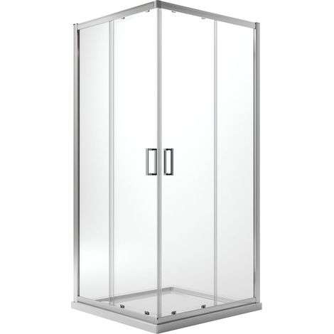 Box doccia angolare cristallo trasparente h 185 mod. Ready 80x120 cm rettangolare