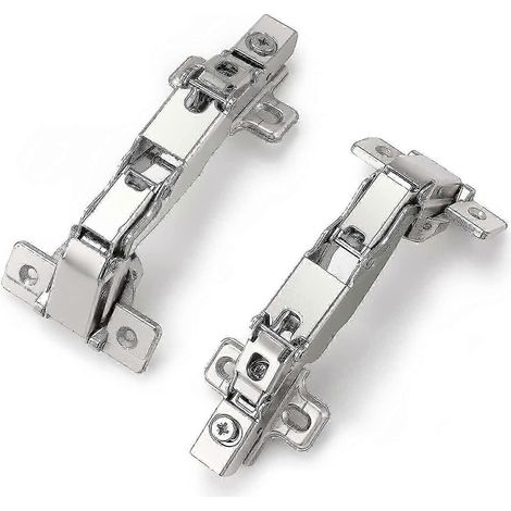 Lot de 2 charnières de porte de placard de cuisine à fermeture amortie, 165°, invisibles, recouvrement total de 35 mm. (1/5)