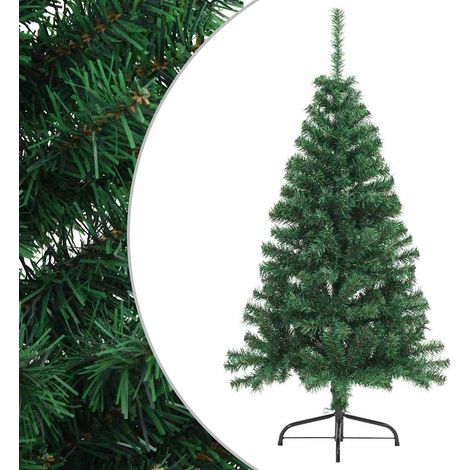 Sapin de Noël artificiel moitié avec support vert 150 cm PVC (1/5)