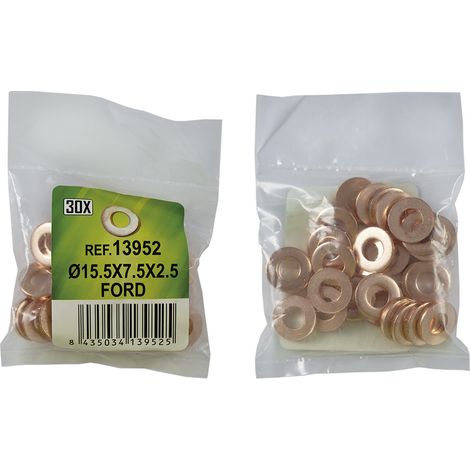 BOLSA DE 30 ARANDELAS DE COBRE PARA INYECTORES - Ø15.5x7.5x2.5 - FORD (REF. 53464)  JBM13952 (1/2)