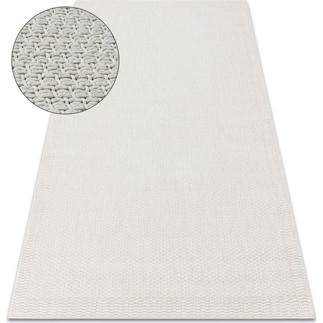 Teppich ORIGI 3737 creme - Rahmen flachgewebte SISAL schnur beige 78x150 cm