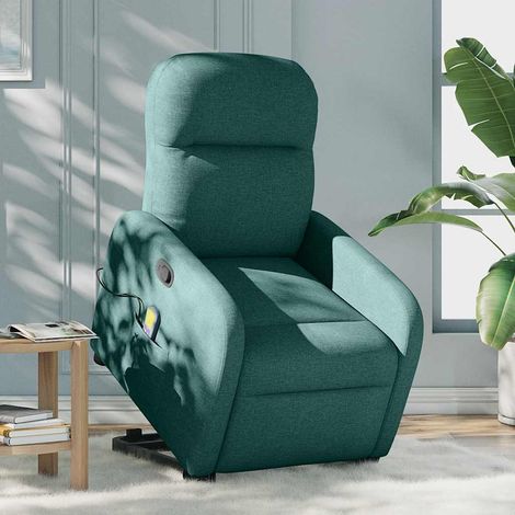 Maison Exclusive - Silla de masaje reclinable de pie de tela verd