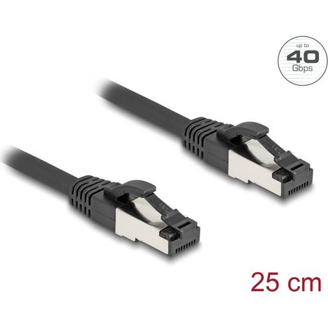 Delock 80566 RJ45 Patchkabel CAT 8.1 S/FTP 0.25 m Schwarz 1 St.