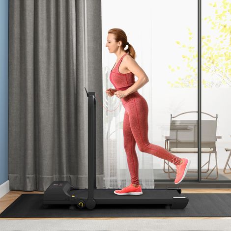 Tapis roulant elettrico pieghevole 2 in 1, 1-10 km/h, tapis roulant elettrico per camminare con telecomando, 130 x 59 x 96 cm, nero