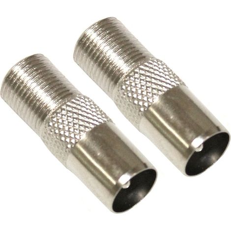 Adaptateur convertisseur - AERZETIX - Lot de 2 - Fiche F femelle - Antenne TV mâle