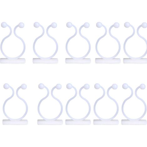 Clips pour Plantes Grimpantes Clips de Vigne Auto-adhésifs Plante Grimpante Support Tuteur Clips 10pcs, pour Plantes Grimpantes Interieur Bureau Câble de Fixation (blanche)