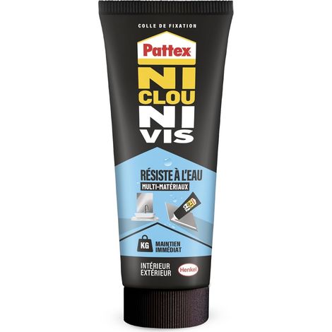 Ni Clou Ni Vis, Colle Mastic Résiste à l'Eau, Tube 142g, Blanc (1/5)
