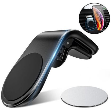 Magnetic Car Phone Holder L Shape Navigation Bracket Universal for Car Air Vents (1/4)
