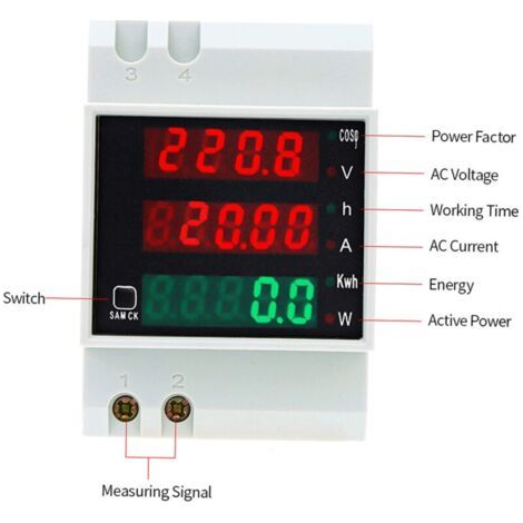 AC80-300V 100A multi-fonctionnel numérique Din Rail courant tension facteur de puissance ampèremètre voltmètre (1/5)