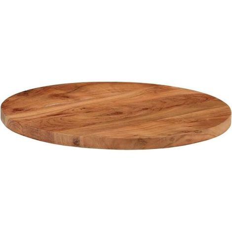 Plateau de Table Rond en Bois d'Acacia Massif, 40 cm de Diamètre, Épaisseur 2,5 cm (1/5)