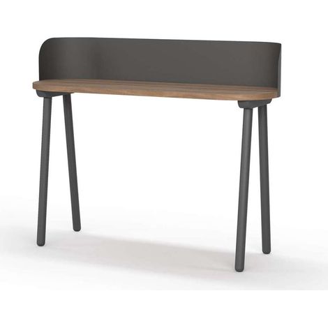Mesa estudio Mod-634 acabado en color nogal/grafito, 40 x 120 x 95 cm (fondo x ancho x alto) (1/4)